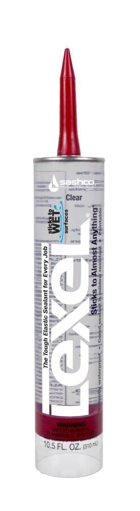 Sashco Inc 13010 18 Pack 10.5 oz. Lexel Adhesive Caulk, Clear