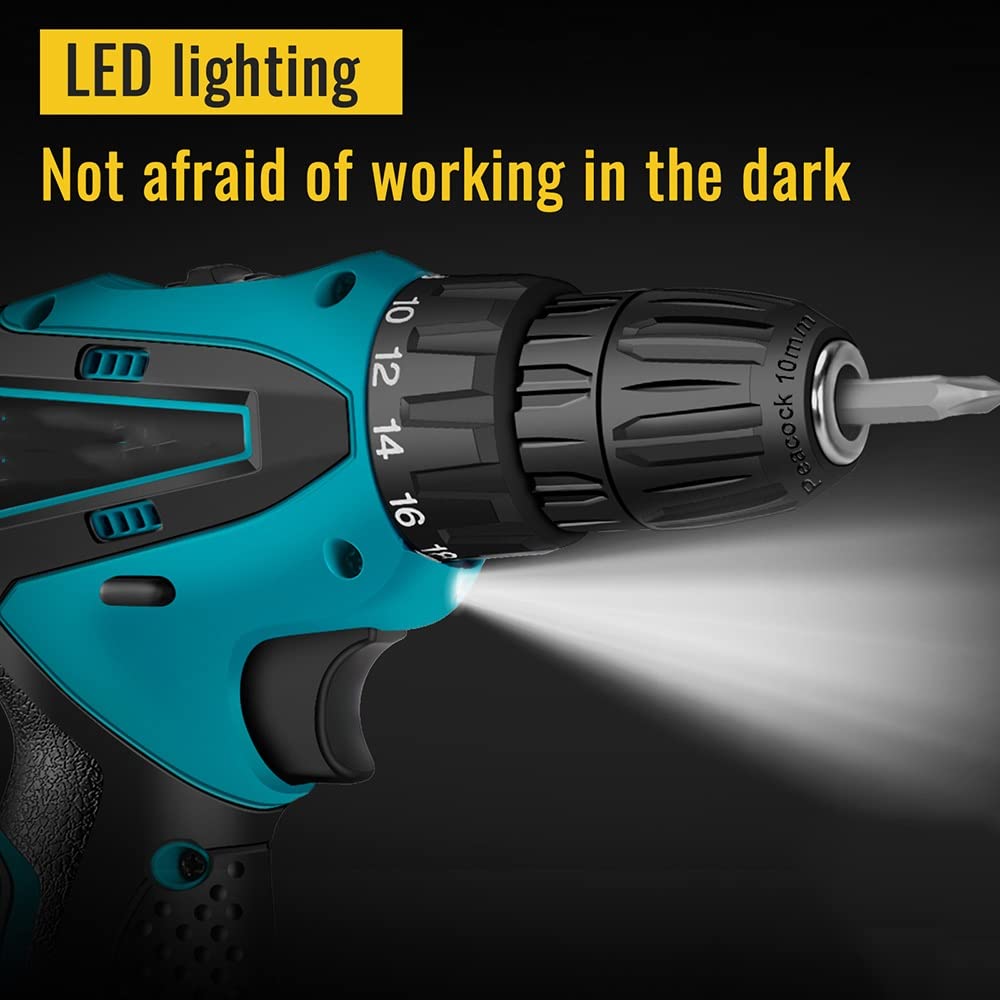 Cordless Electric Screwdriver Set 18+1 Torque Rechargeable Drill Tool