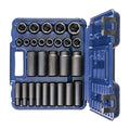 32 Piece 1/2" Drive Metric Impact Socket Set 10–27mm with Case