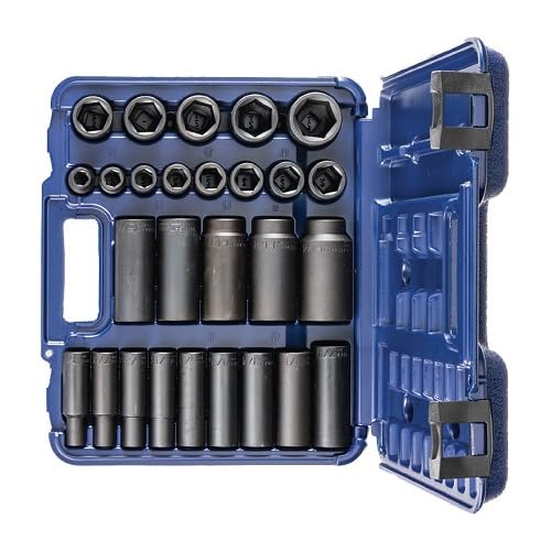 32 Piece 1/2" Drive Metric Impact Socket Set 10–27mm with Case
