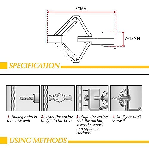 Drywall Anchors with Screws Nylon Expansion Wall Anchors Set