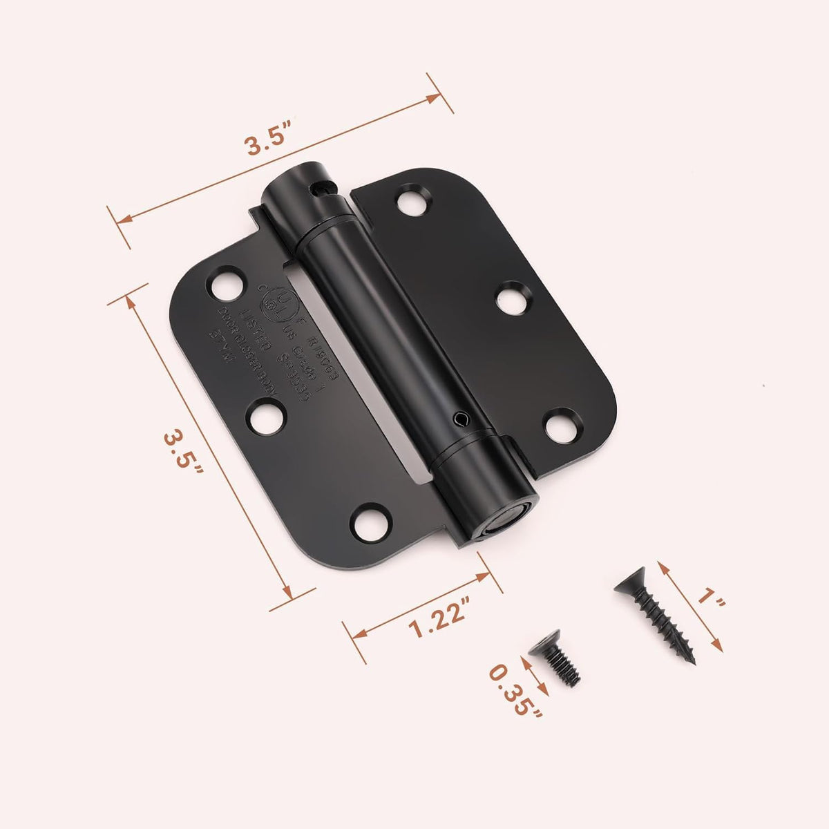 KNOBWELL Self Closing Door Hinges 3.5"