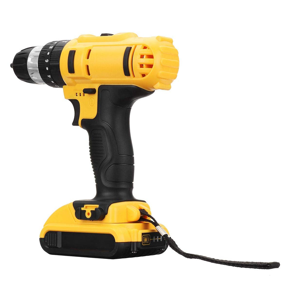 21V Cordless Drill Driver Kit 18+3 Torque with 2x Li-ion Batteries EU Plug