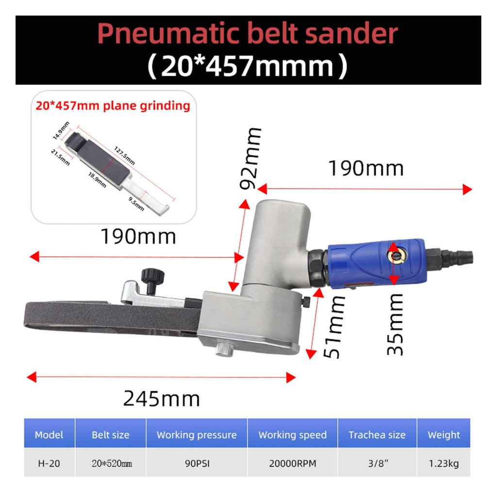 360° Rotating Pneumatic Orbital Sander Belt Grinder for Wood Sanding & Polishing