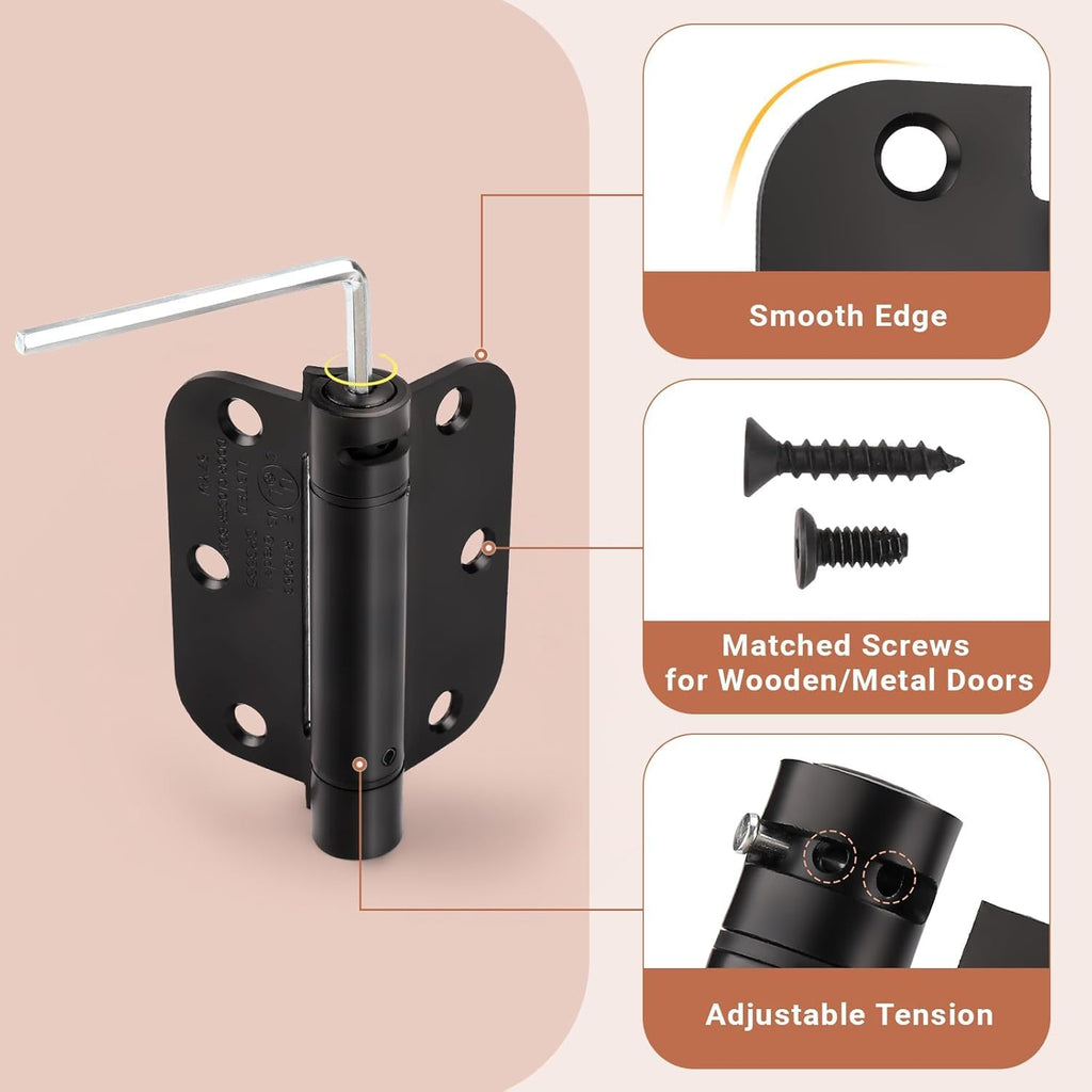 KNOBWELL Self Closing Door Hinges 3.5"