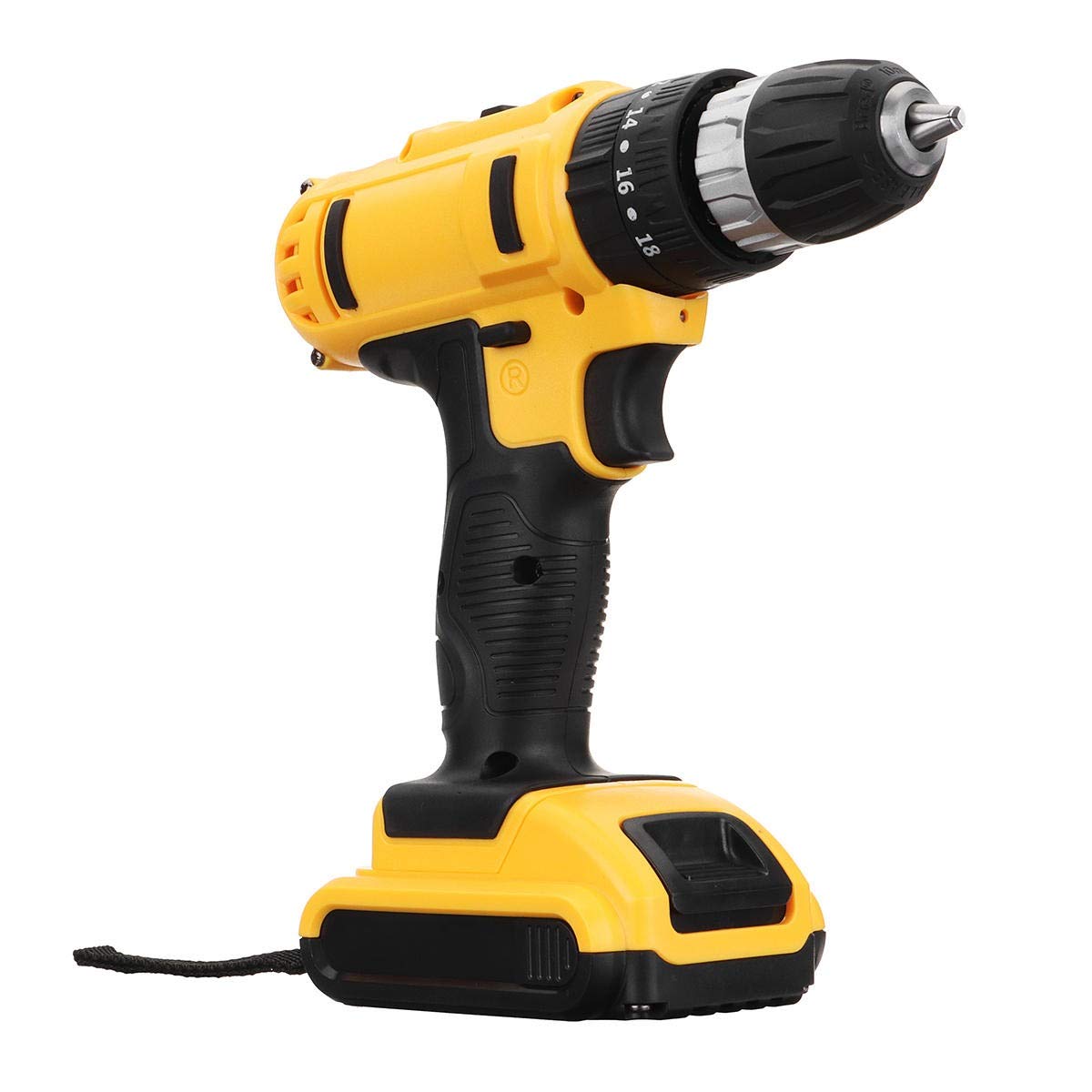 21V Cordless Drill Driver Kit 18+3 Torque with 2x Li-ion Batteries EU Plug
