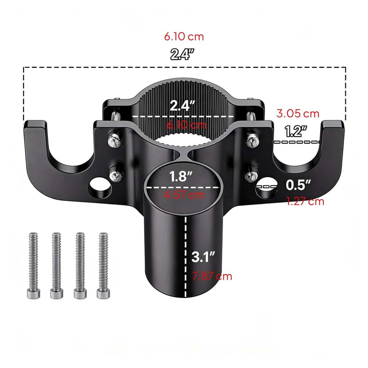 Aluminum Alloy Trailer Chain Holder with Ribbed Clamp Hook for Truck & RV