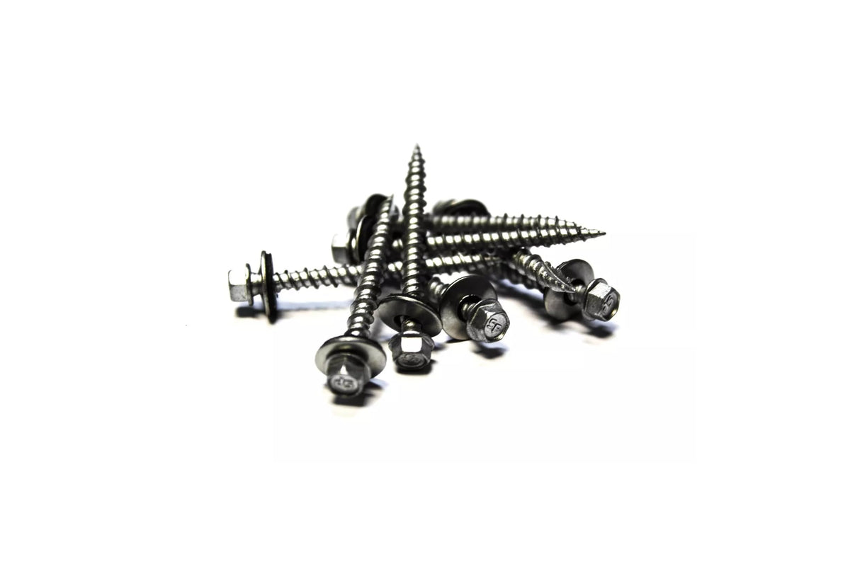 10x2 Hex Head Roofing Screws with Neoprene Washers 1000pcs Set