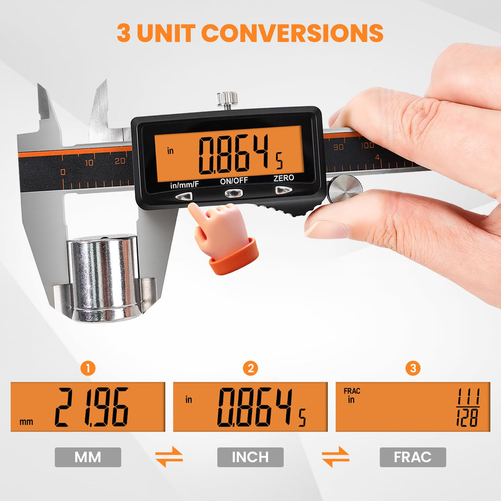 Rechargeable Digital Caliper with Large Display Measuring Tool