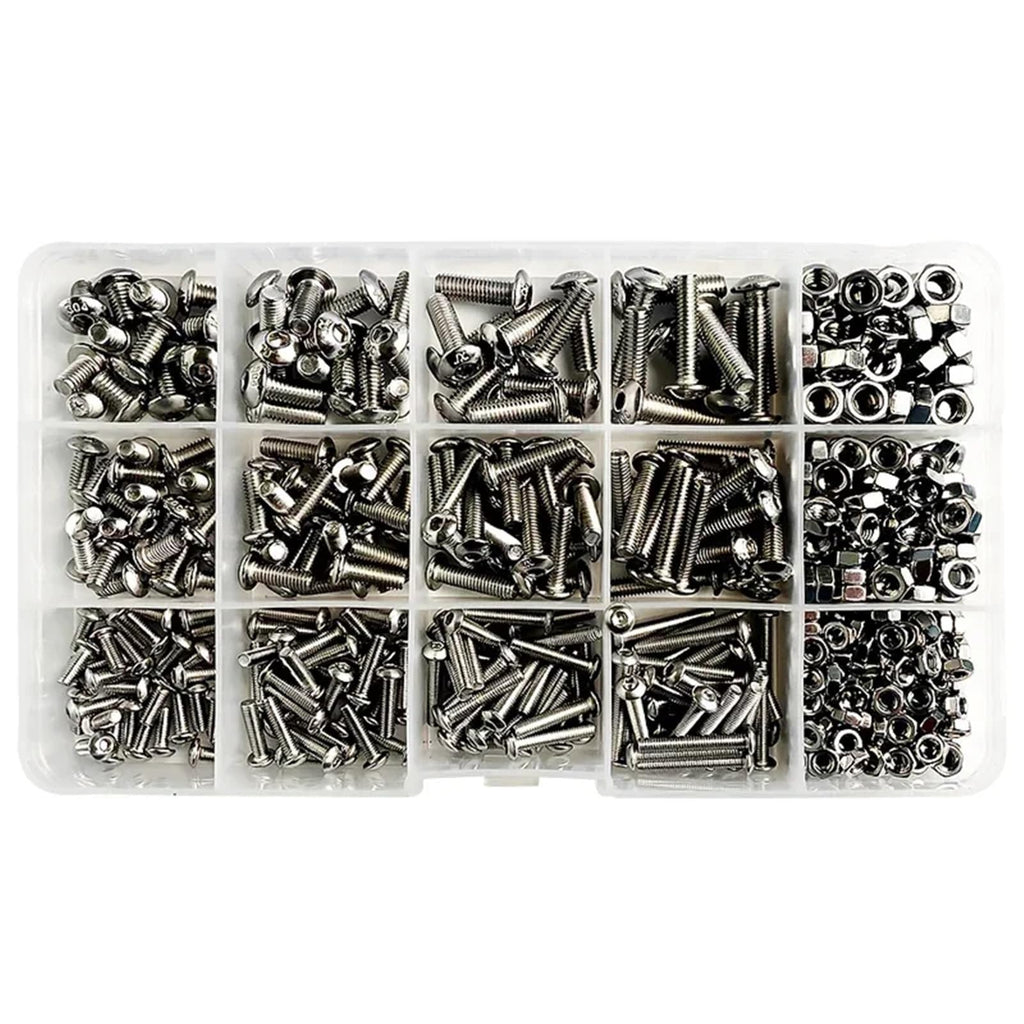 M3-M5 Stainless Steel Hex Socket Countersunk Screw Bolt Nut Kit 500pcs