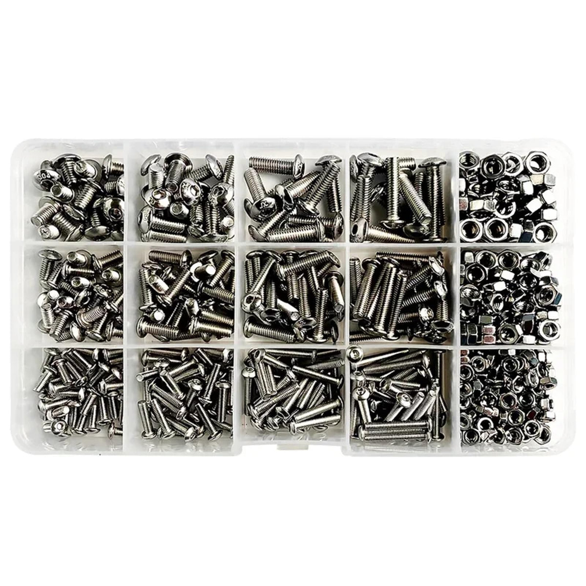 M3-M5 Stainless Steel Hex Socket Countersunk Screw Bolt Nut Kit 500pcs
