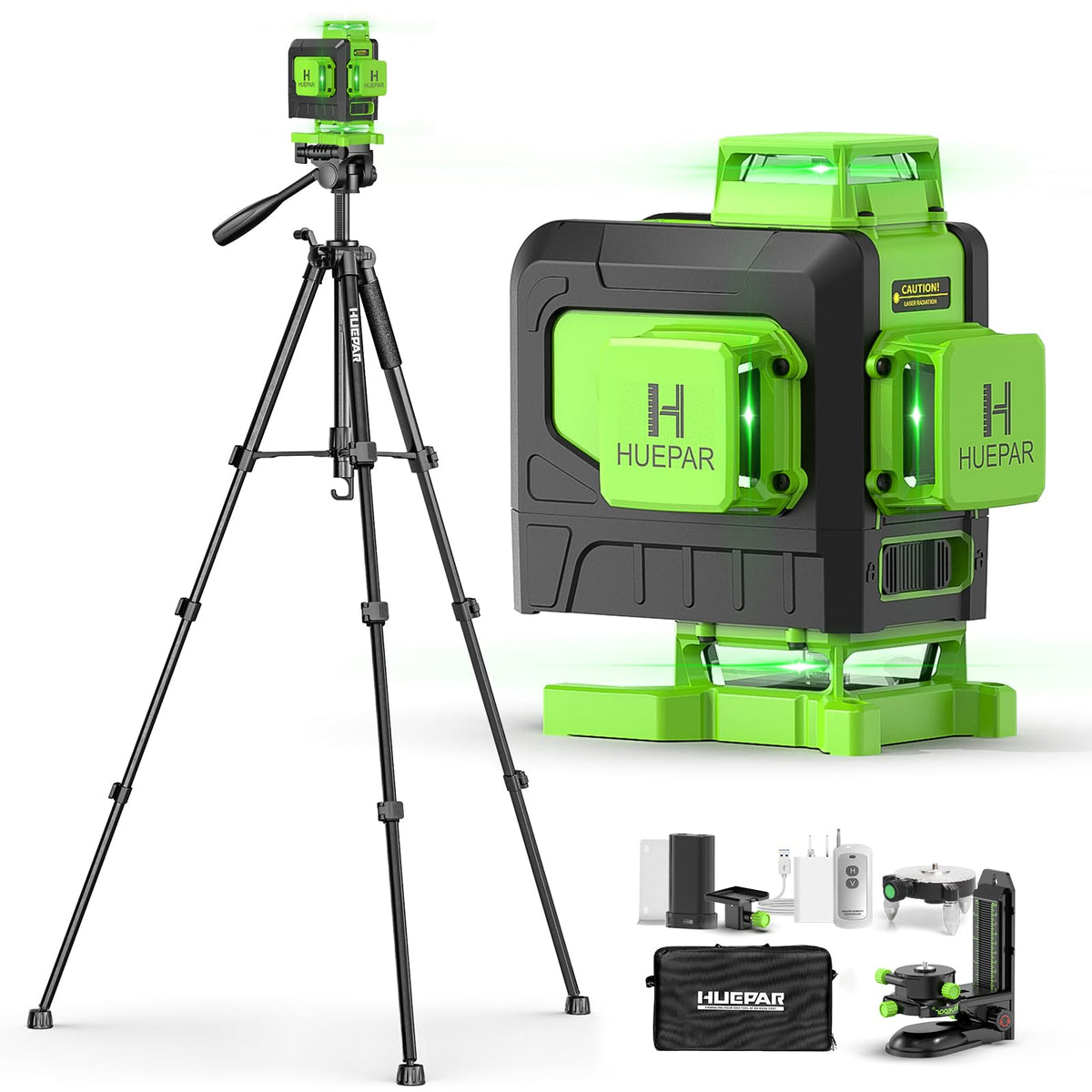 Huepar Laser Level 4x360 Self Leveling with Tall Tripod