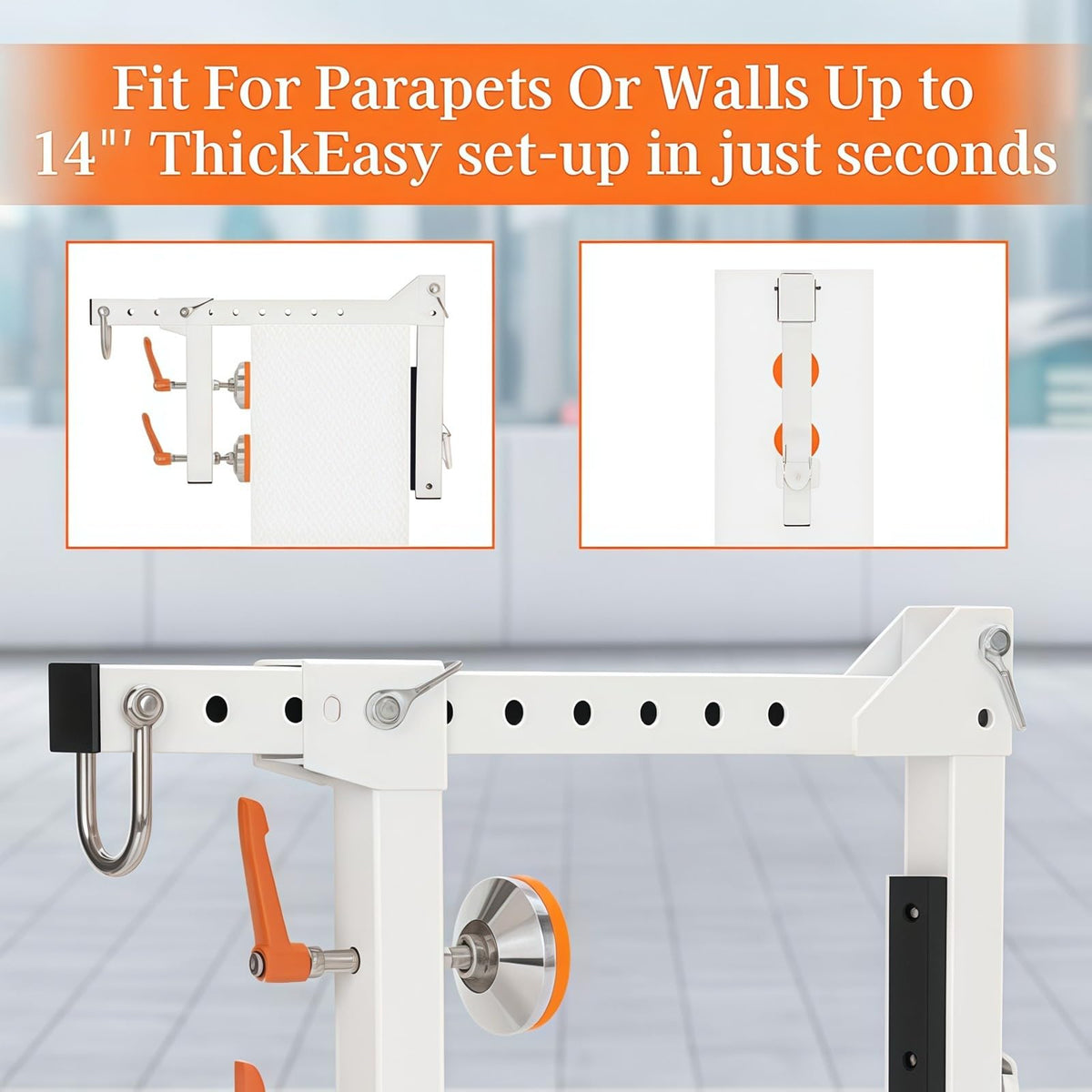 Roof Safety Anchor, Parapet Wall Clamp, Non-Penetrating Steel Anchor