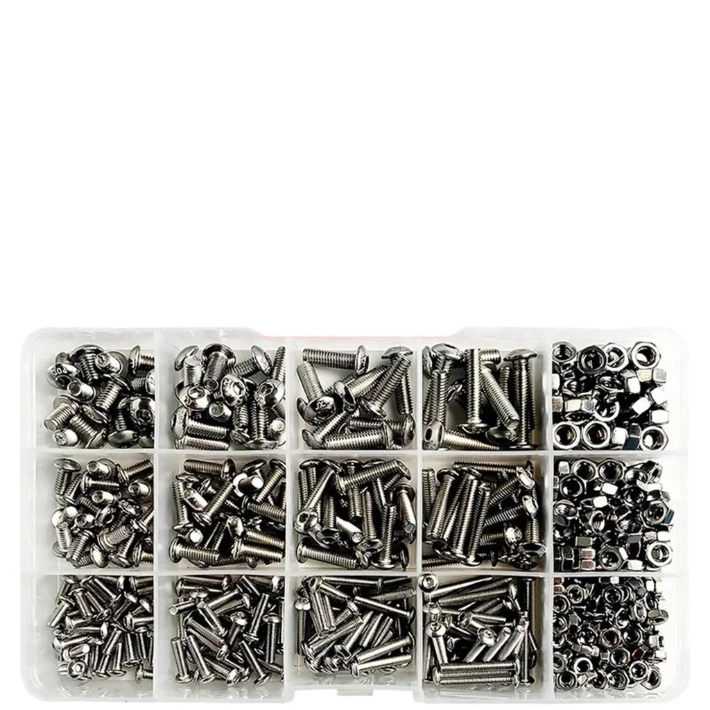 M3-M5 Stainless Steel Hex Socket Countersunk Screw Bolt Nut Kit 500pcs
