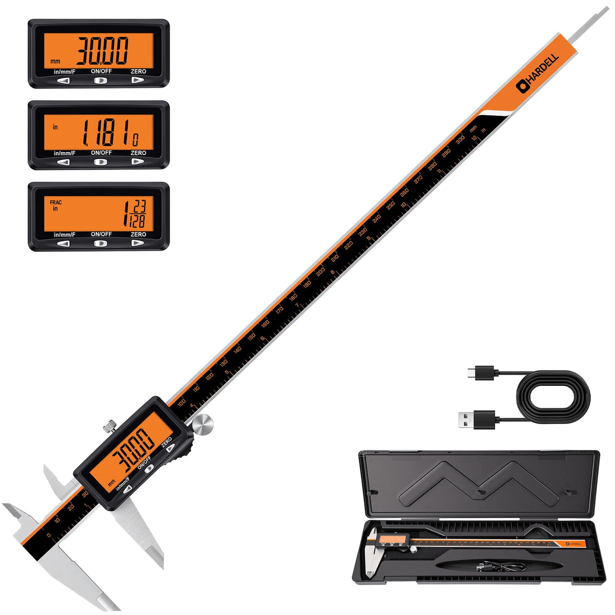 Rechargeable Digital Caliper with Large Display Measuring Tool