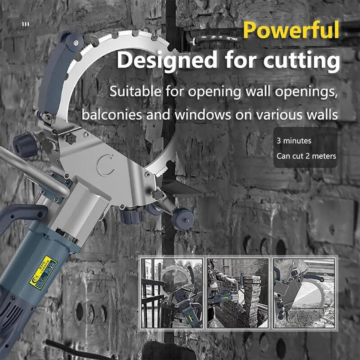 9800W Concrete Wall Cutting Machine with Water Pump 27cm Cutting Depth