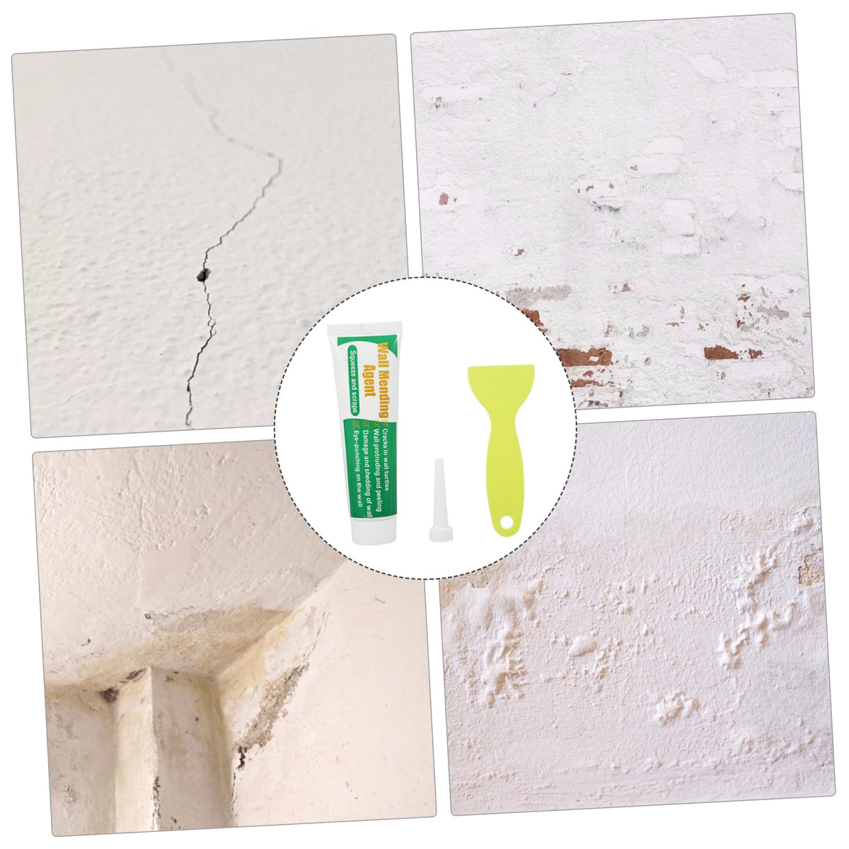 Wall Repair Paste Kit with Scraper, Fast Solution for Drill Holes