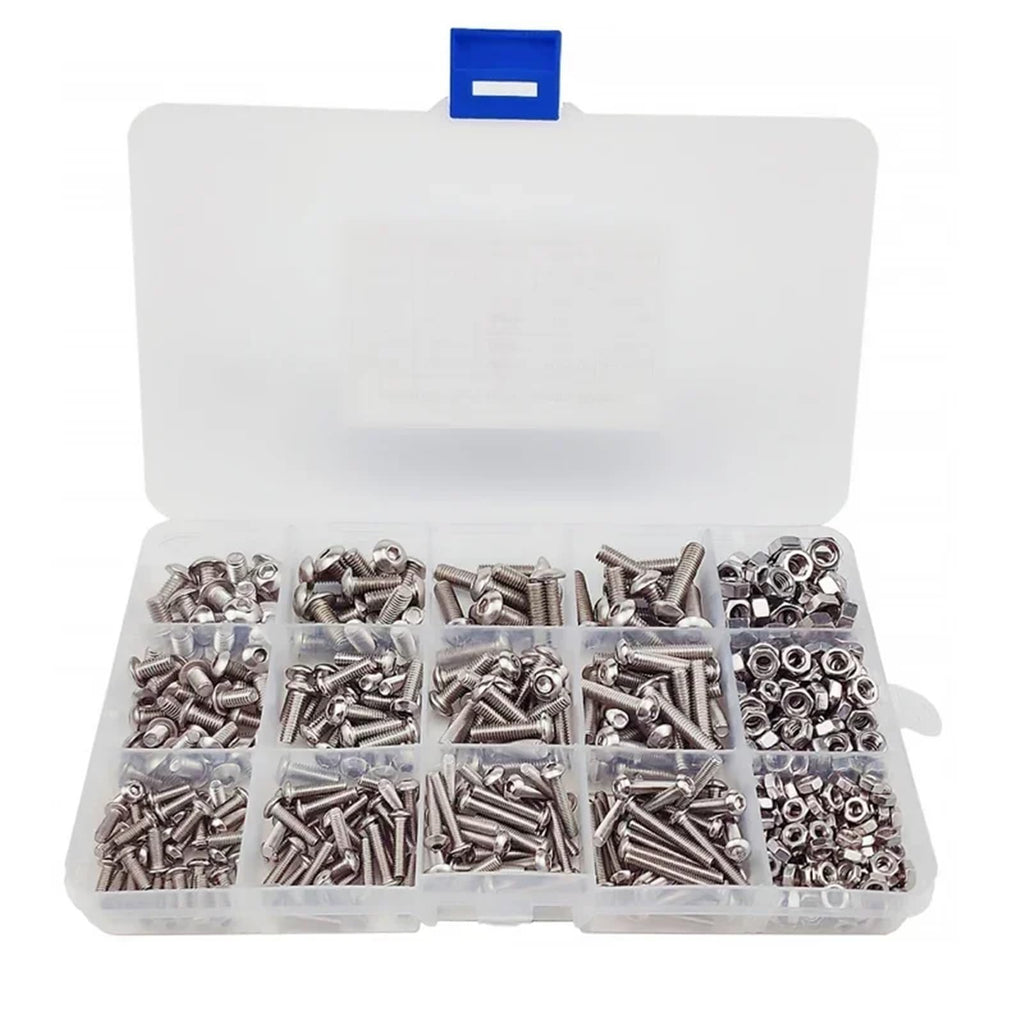 M3-M5 Stainless Steel Hex Socket Countersunk Screw Bolt Nut Kit 500pcs