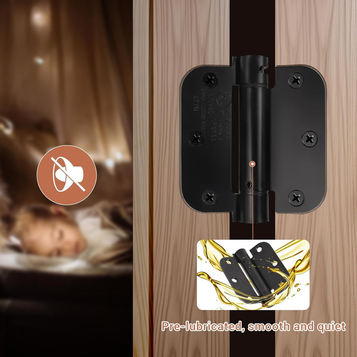 KNOBWELL Self Closing Door Hinges 3.5"