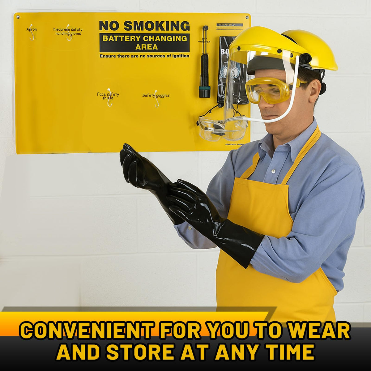 7 Pcs Complete Forklift Battery Protective Handling PPE Kit