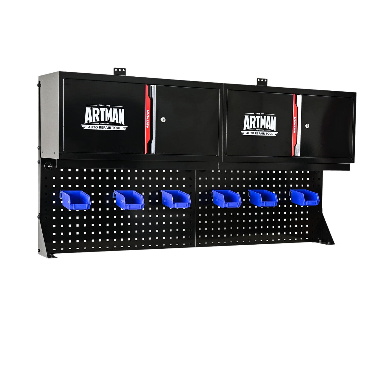 Wall-Mounted Tool Cabinet with Pegboard Rack & Storage