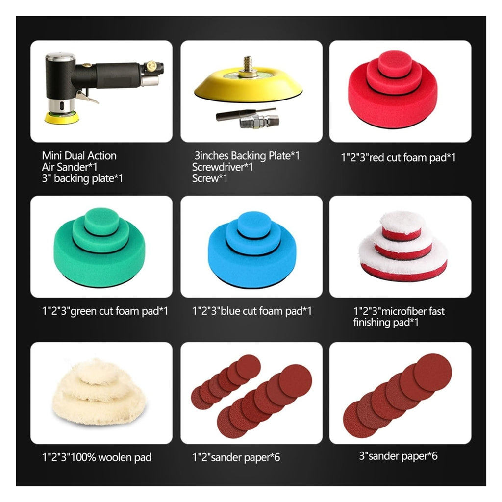 3mm Random Orbit Air Sander Pneumatic Polishing Tool for Car Polishing