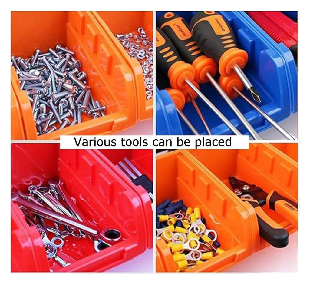 Floor Standing Parts Storage Rack with Bins for Garage & Hardware Organization