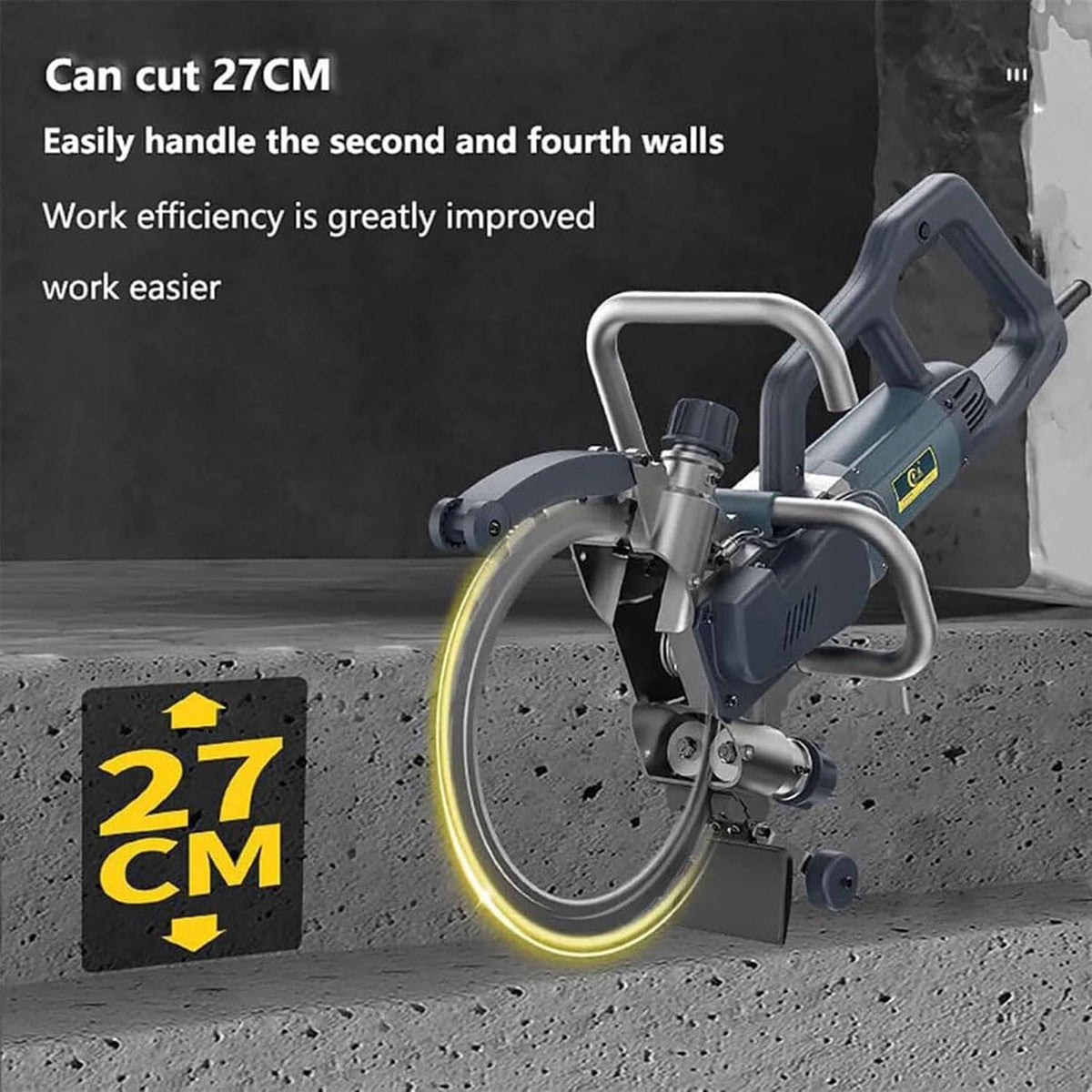 9800W Concrete Wall Cutting Machine with Water Pump 27cm Cutting Depth