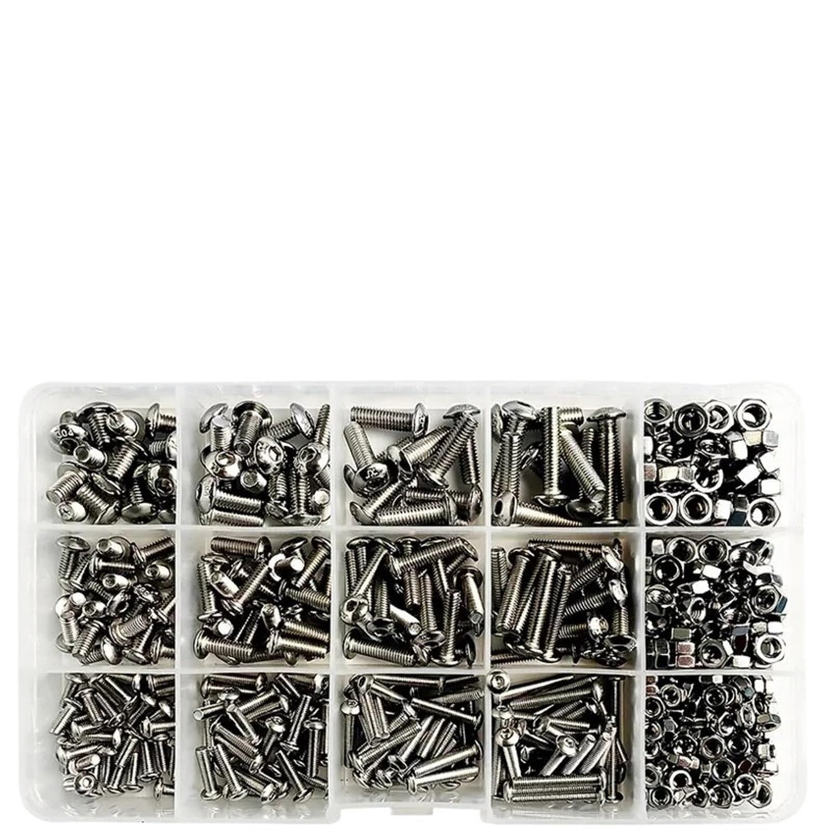 M3-M5 Stainless Steel Hex Socket Countersunk Screw Bolt Nut Kit 500pcs