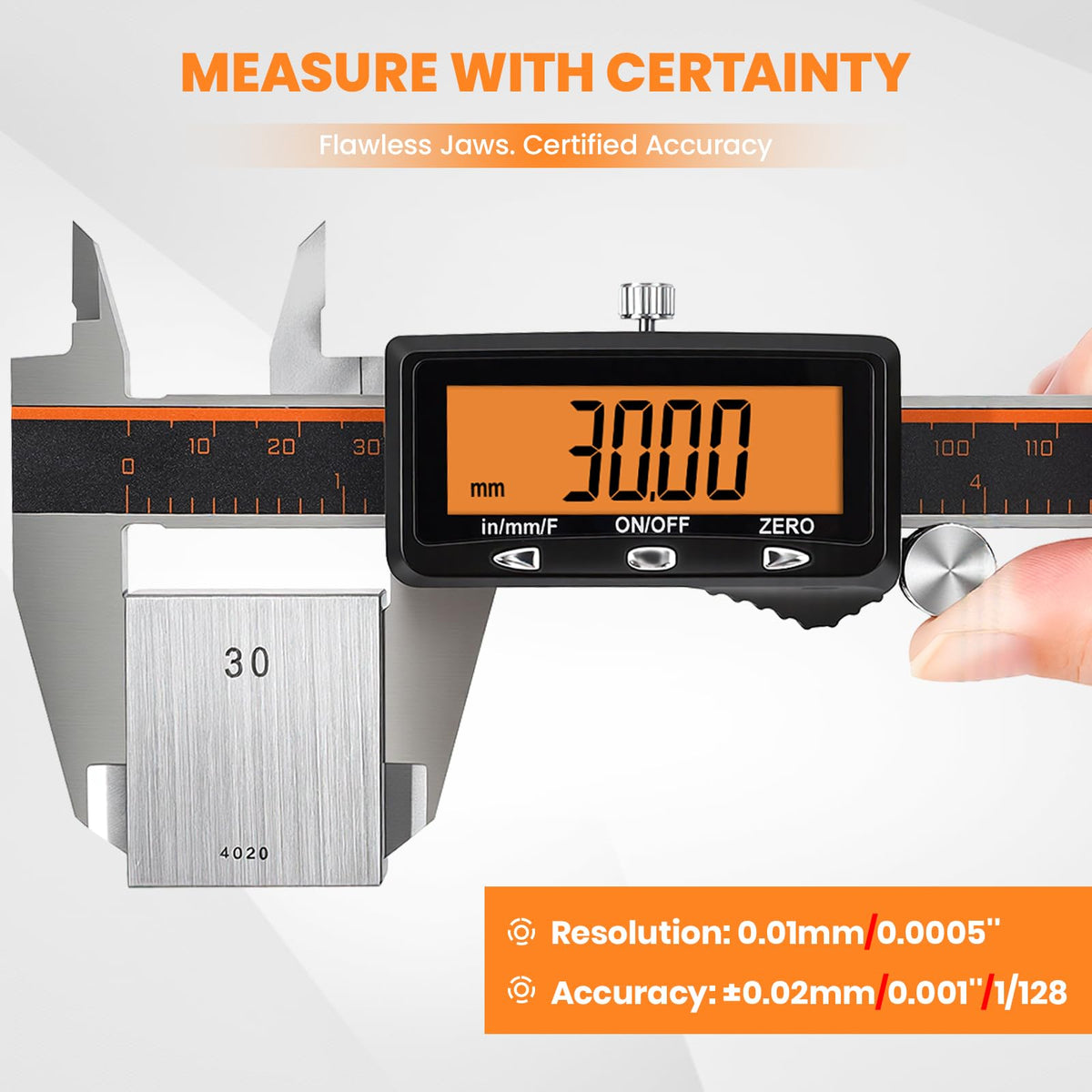 Rechargeable Digital Caliper with Large Display Measuring Tool