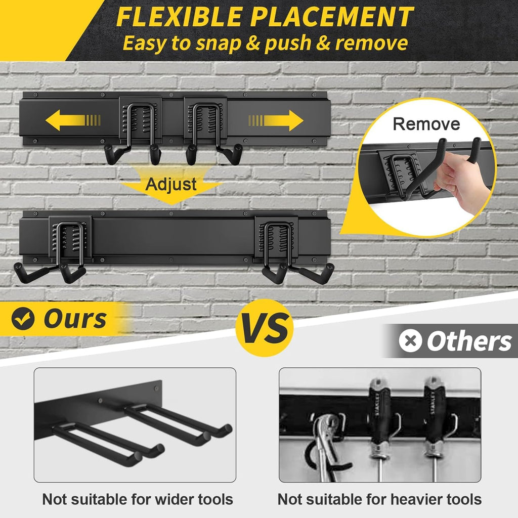 UUP Garage Storage Metal Hooks Bundle with 2 Pack Tool Pouches