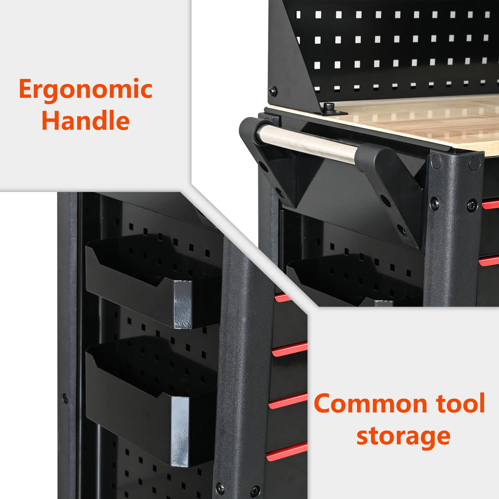 Wall-Mounted Tool Cabinet with Pegboard Rack & Storage