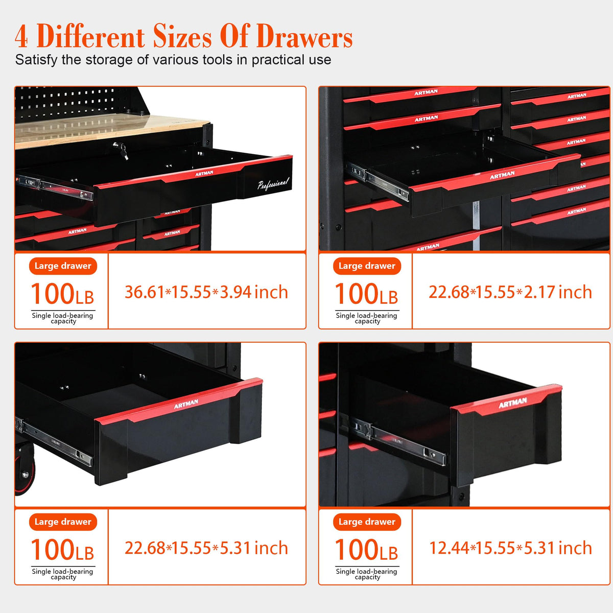 Wall-Mounted Tool Cabinet with Pegboard Rack & Storage