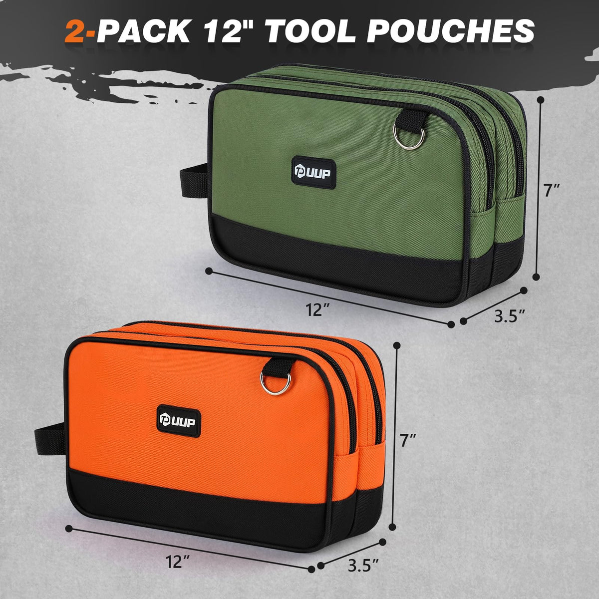 UUP Garage Storage Metal Hooks Bundle with 2 Pack Tool Pouches