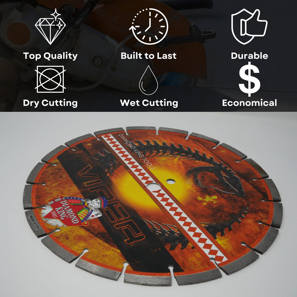 14" Diamond Concrete Cutting Blade for Concrete, Brick, Stone & Pavers